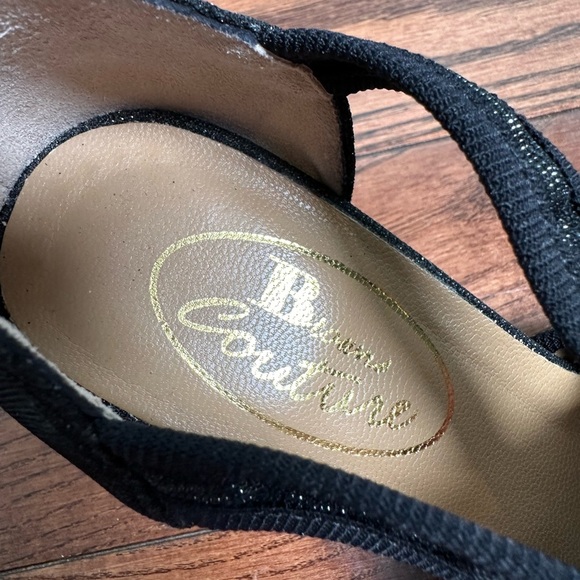 Browns Couture Delphina Black Sparkle Block Heel Shoe - Picture 9 of 9